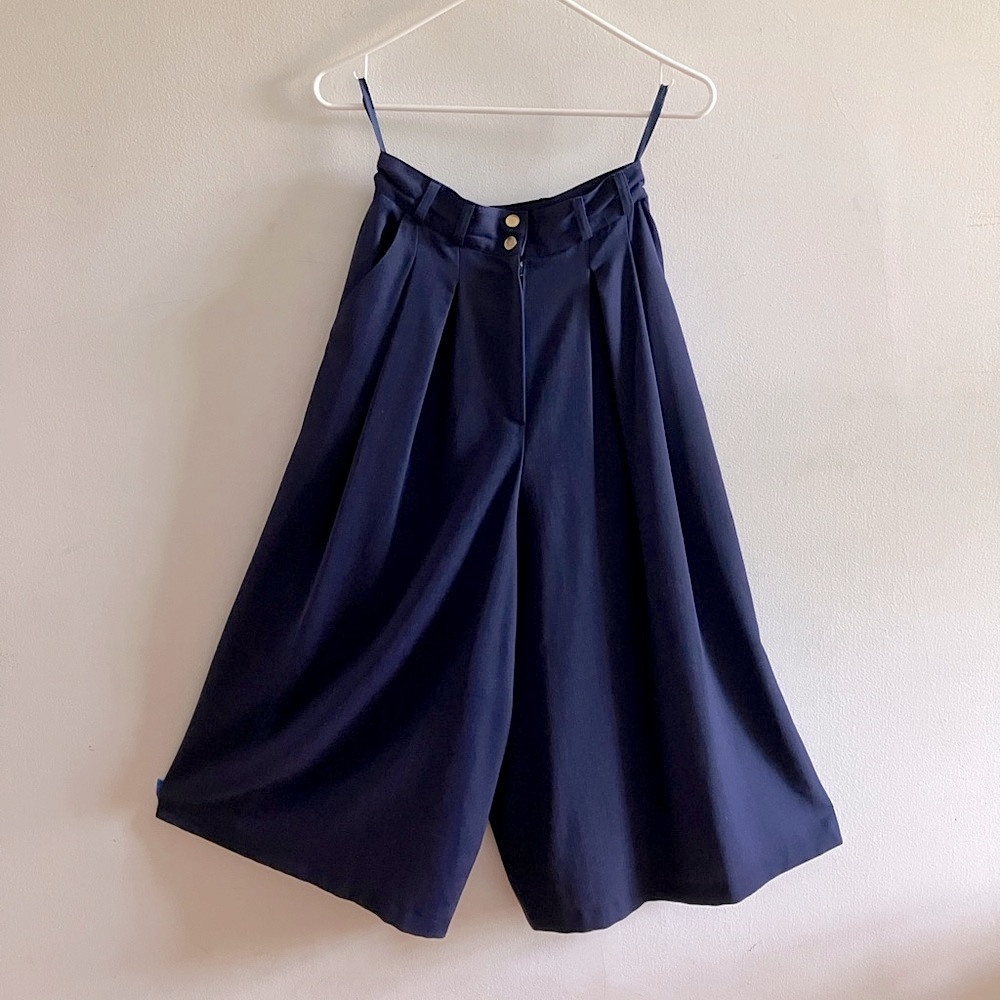 Vintage Navy Wide-Leg Culottes